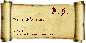 Muth János névjegykártya
