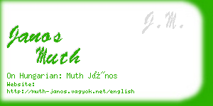 janos muth business card